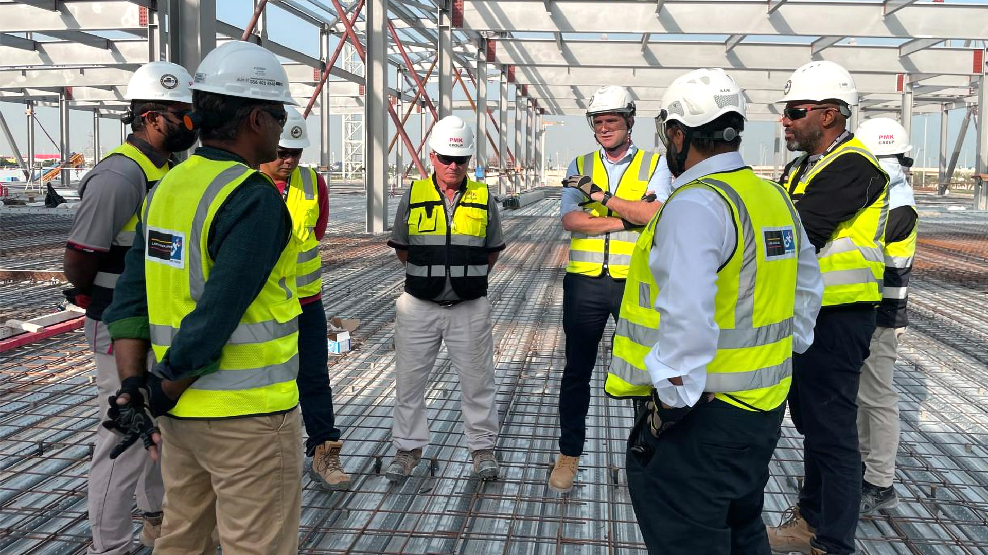 Pure DC (Pure Data Centres Group) Abu Dhabi Yas Island construction site team visit - collaboration